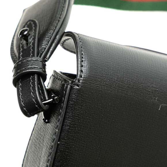 GUCCI Authentic Black Leather Horsebit Shoulder Bag - Picture 7 of 13